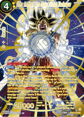 BT23-110 - Ultra Instinct Son Goku, Divine Technique SPR Blacklist Cards and Collectables BT23-110 - Ultra Instinct Son Goku, Divine Technique SPR Blacklist Cards and Collectables