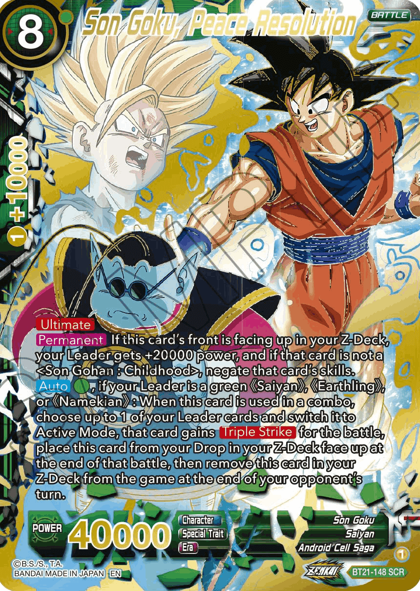BT21-148 - Son Goku, Peace Resolution SCR – Blacklist Cards and 