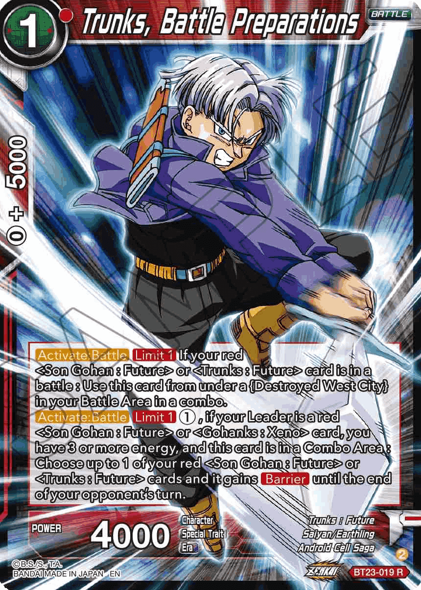 BT23-019 - Trunks, Battle Preparations