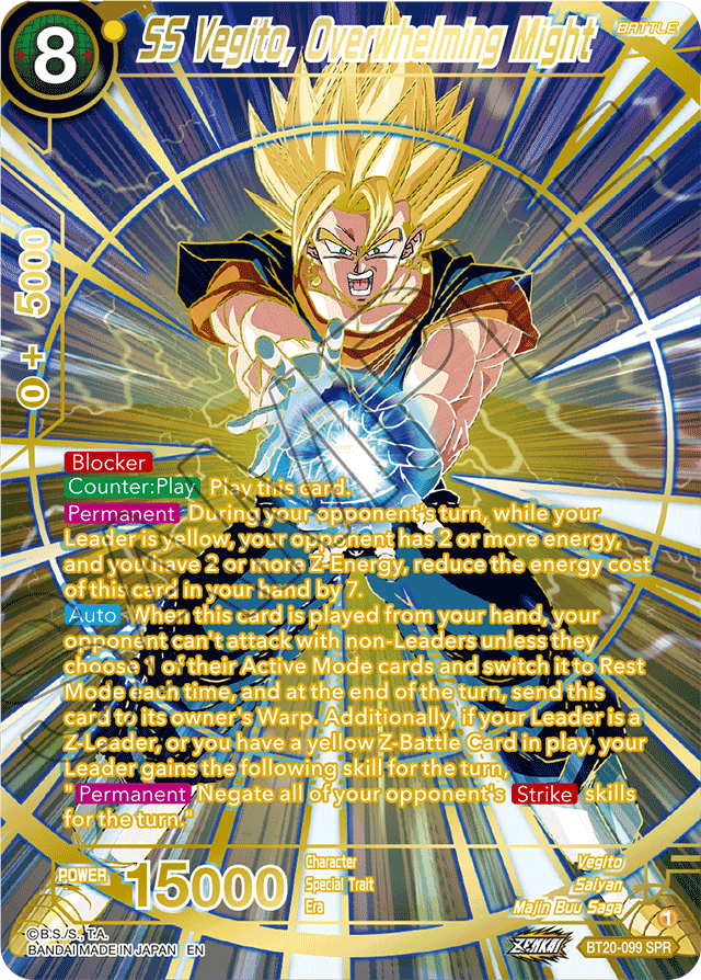 BT20-099 - SS Vegito, Overwhelming Might SPR