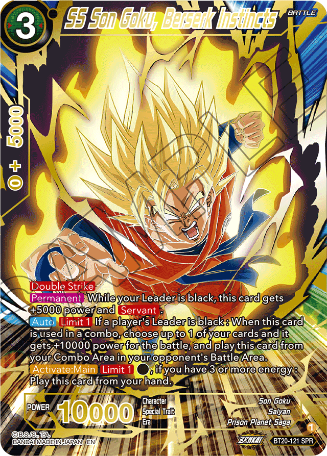 BT20-121 - SS Son Goku, Berserk Instincts SPR