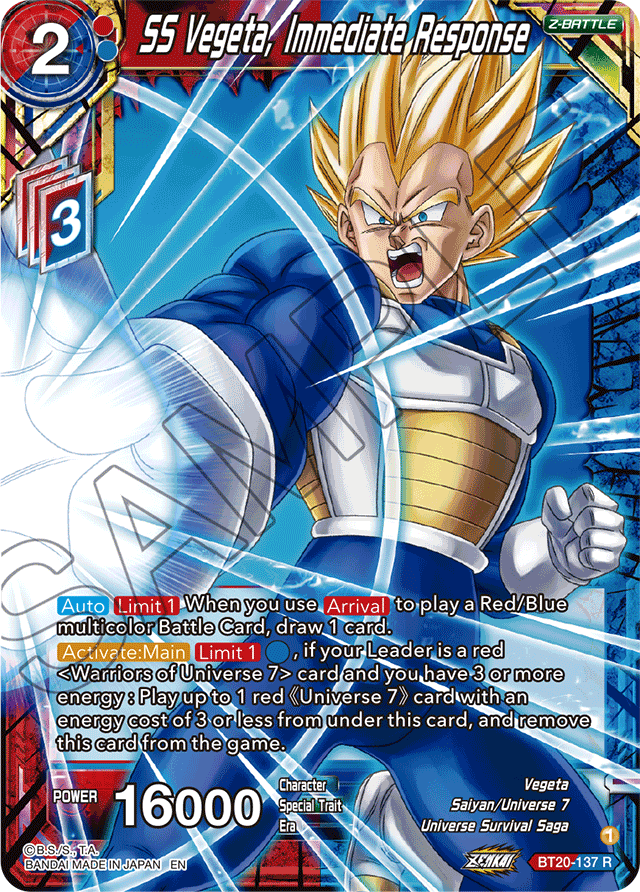 BT20-137 - SS Vegeta, Immediate Response