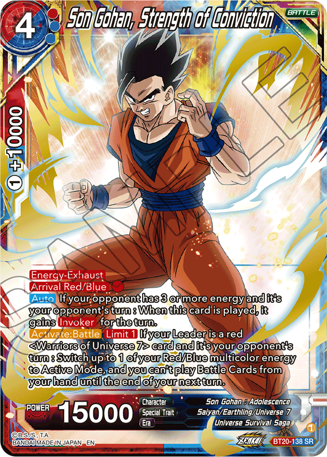 BT20-138 - Son Gohan, Strength of Conviction SR