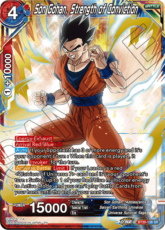 BT20-138 - Son Gohan, Strength of Conviction SR
