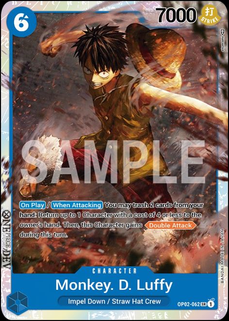 ONE PIECE Card Game OP02-062 SRP Monkey D. Luffy (Rank A)