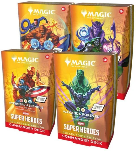 Magic the Gathering Marvel Super Heroes Collector Commander Deck Set of 4