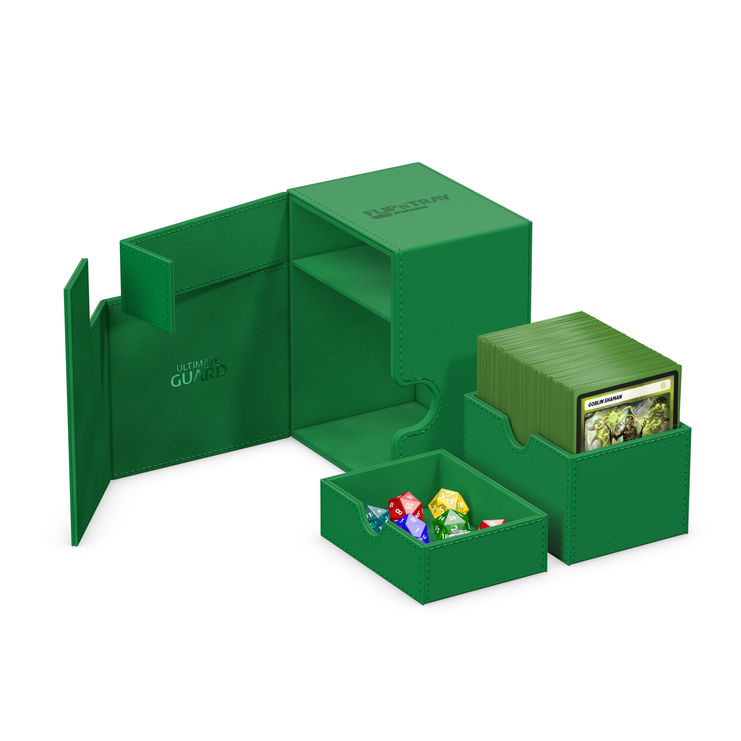 Ultimate Guard: Deck Box – XenoSkin Flip'n'Tray 133+ – Green