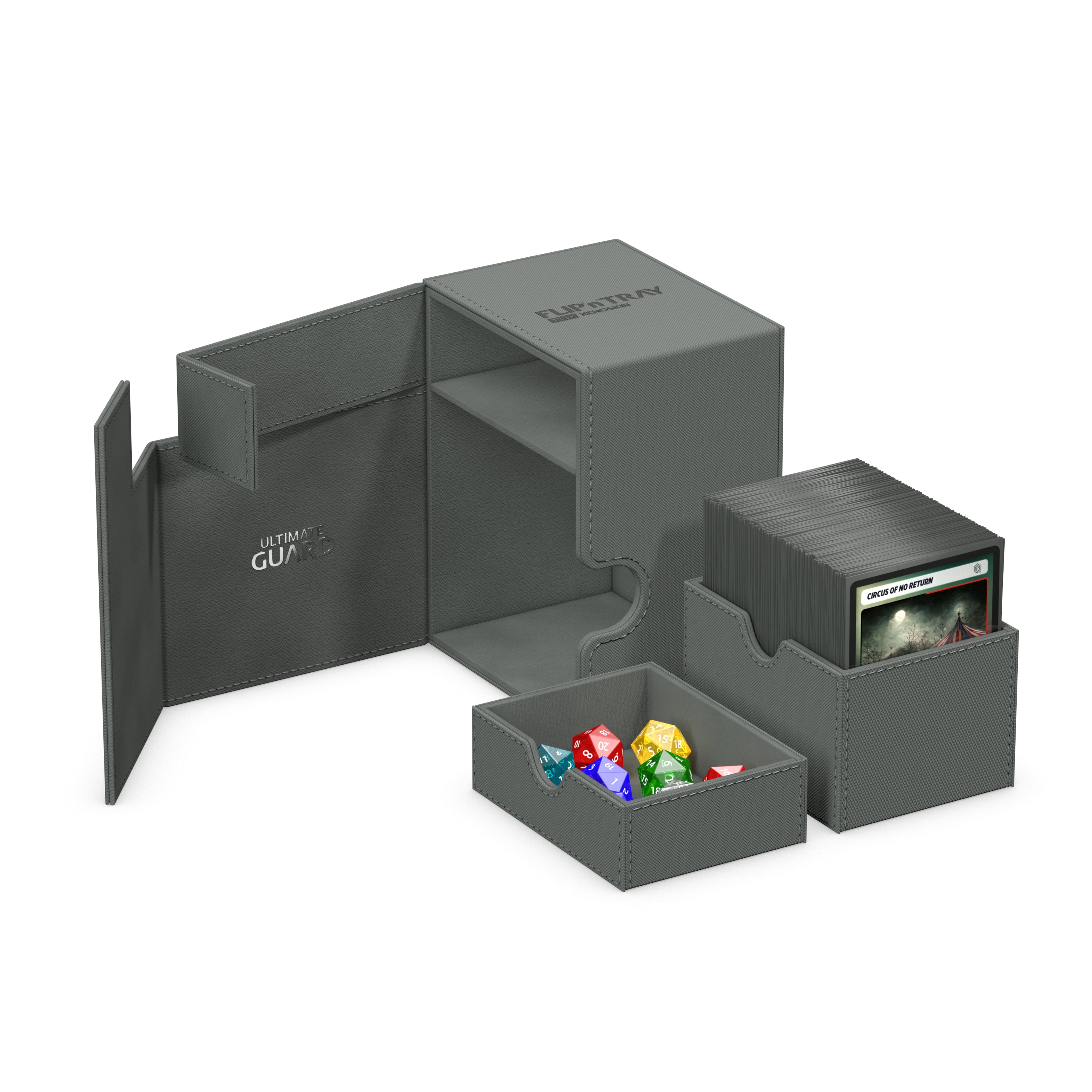 Ultimate Guard: Deck Box – XenoSkin Flip'n'Tray 133+ – Grey