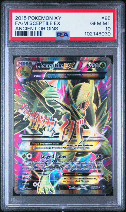 2015 POKEMON XY ANCIENT ORIGINS #85 FA/M SCEPTILE EX ANCIENT ORIGINS PSA 10
