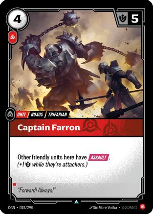 Captain Farron (015/298) - Origins