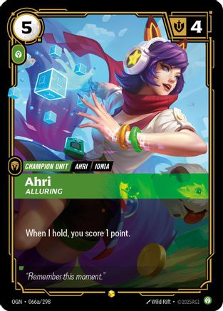 Ahri - Alluring (Alternate Art) (066a/298) - Origins Foil