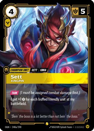 Sett - Kingpin (Alternate Art) (240a/298) - Origins Foil