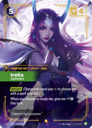 Irelia - Fervent (Overnumbered) (225/221) - Spiritforged Foil