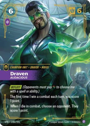 Draven - Audacious (Alternate Art) (148a/221) - Spiritforged Foil