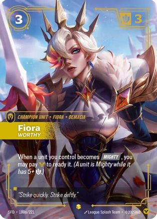 Fiora - Worthy (Alternate Art) (180a/221) - Spiritforged Foil