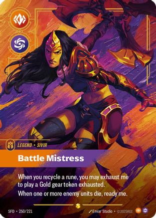 Sivir - Battle Mistress (Overnumbered) (250/221) - Spiritforged Foil