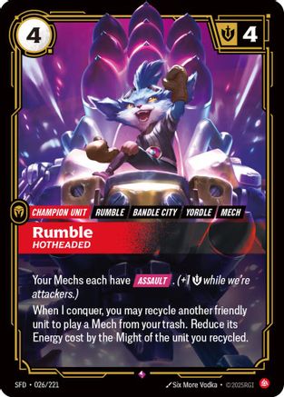 Rumble - Hotheaded (026/221) - Spiritforged Foil