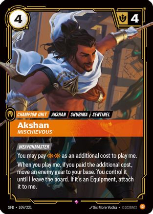Akshan - Mischievous (109/221) - Spiritforged Foil