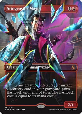 Stingcaster Mage (Borderless) (Facet Foil) (FRA-457) [Reality Fracture] Foil