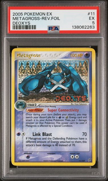 2005 POKEMON EX DEOXYS #11 METAGROSS-REV.FOIL DEOXYS PSA 5