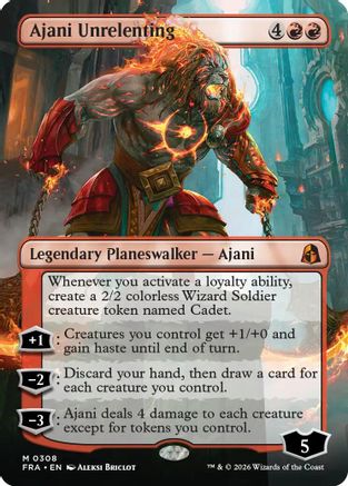 Ajani Unrelenting (Borderless) (FRA-308) [Reality Fracture] Foil