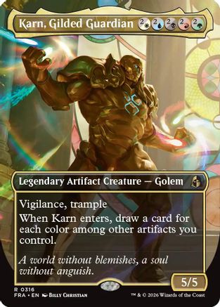 Karn, Gilded Guardian (Borderless) (FRA-316) [Reality Fracture]