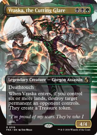 Vraska, the Cutting Glare (Borderless) (FRA-319) [Reality Fracture] Foil