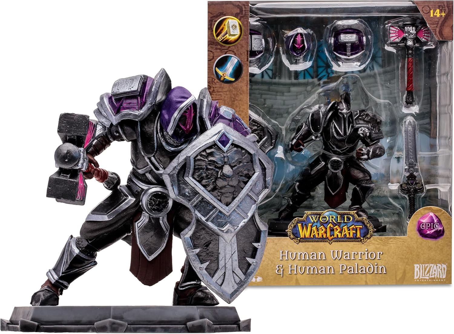 World of Warcraft Human Paladin/Warrior (Epic) 6in Figure