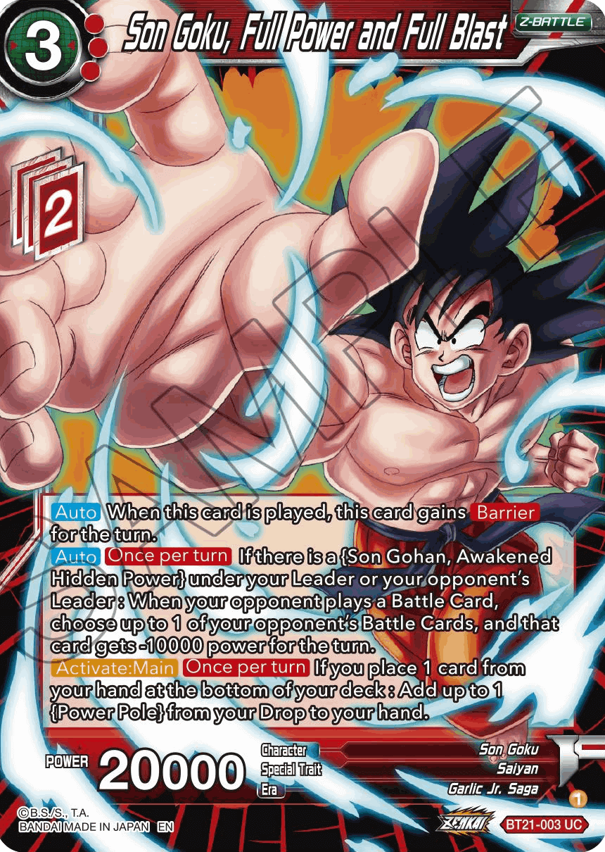 BT21-003 - Son Goku, Full Power and Full Blast