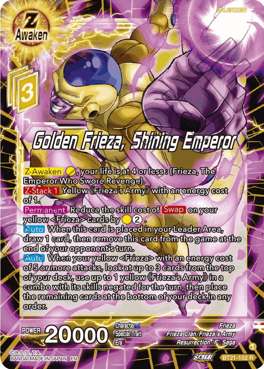 BT21-102 - Golden Frieza, Shining Emporer