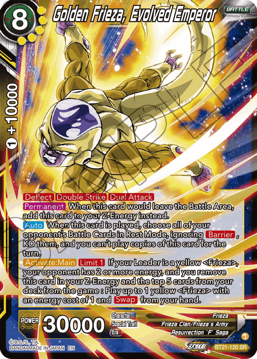 BT21-120 - Golden Frieza, Evolved Emperor SR