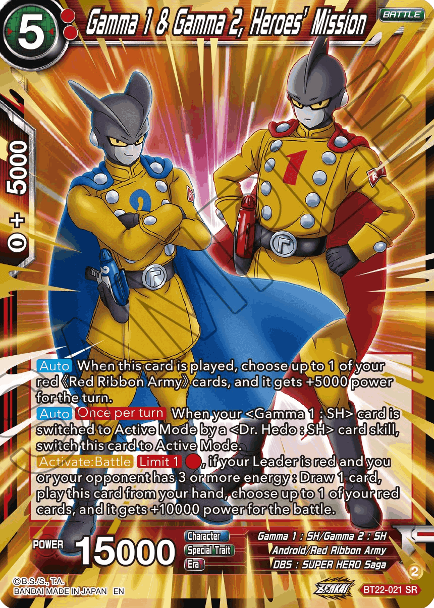 BT22-021 - Gamma 1 & Gamma 2, Heroes' Mission SR