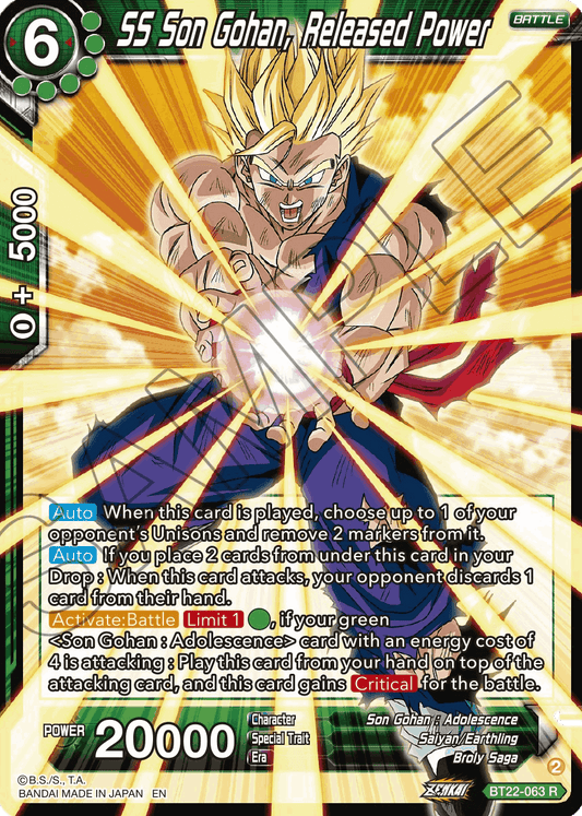 BT22-063 - SS Son Gohan, Released Power