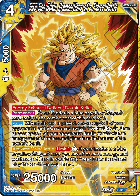 BT22-135 - SS3 Son Goku, Premonitions of a Fierce Battle SR