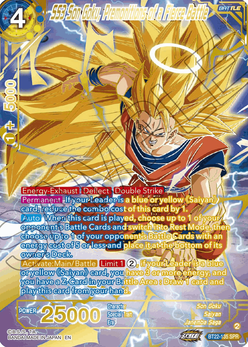 BT22-135 - SS3 Son Goku, Premonitions of a Fierce Battle SPR