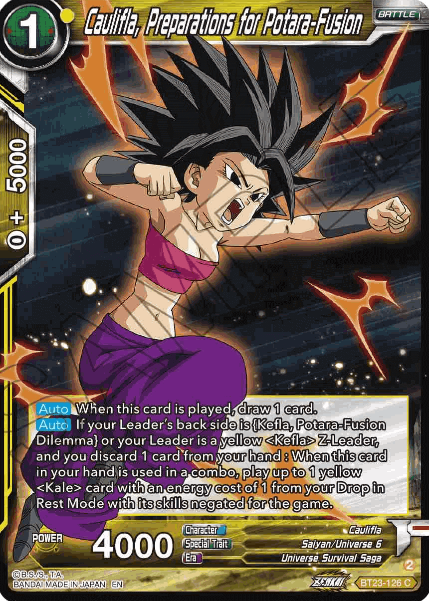 BT23-126 - Caulifla, Preparations for Potara-Fusion