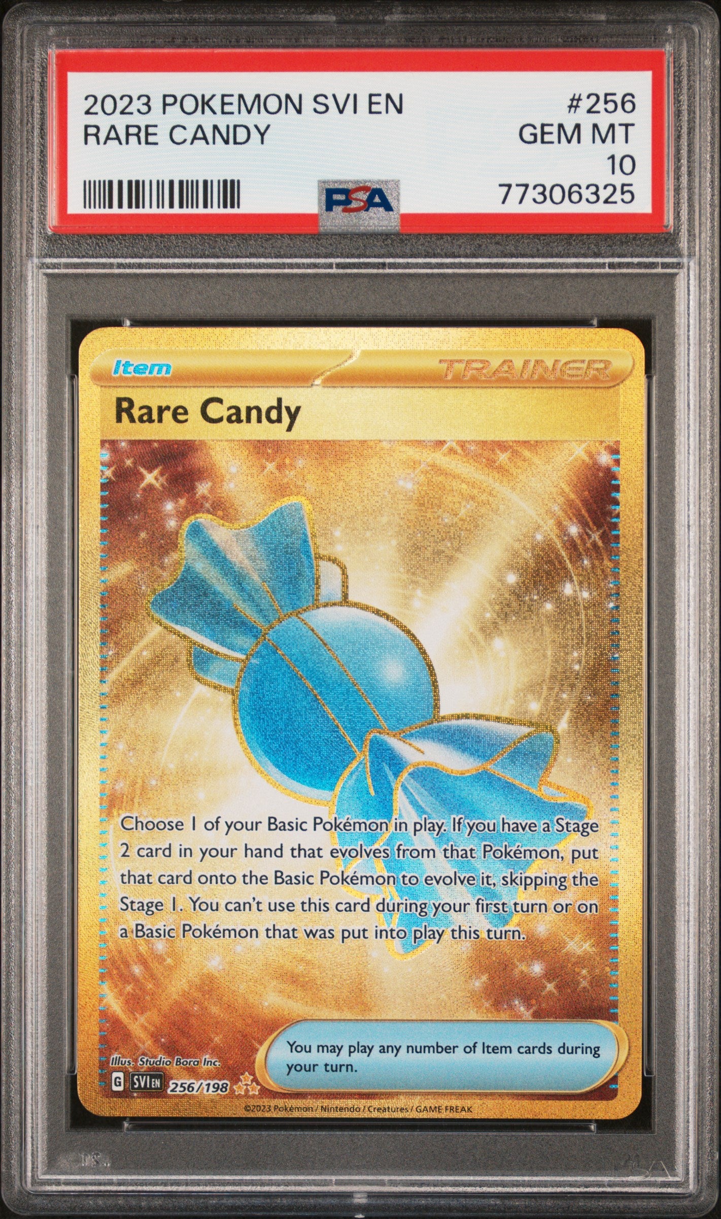 2023 POKEMON SVI EN-SCARLET & VIOLET #256 RARE CANDY HYPER RARE PSA 10