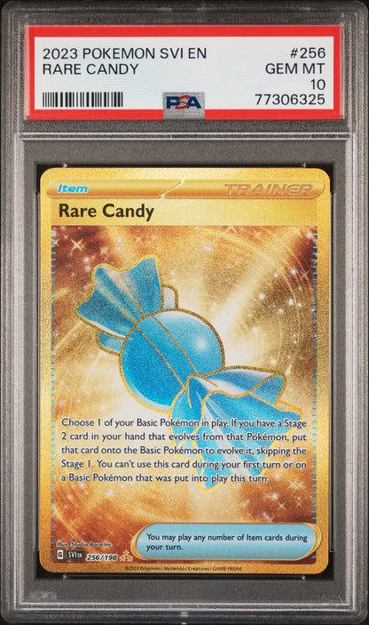 2023 POKEMON SVI EN-SCARLET & VIOLET #256 RARE CANDY HYPER RARE PSA 10