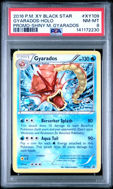 2016 POKEMON XY BLACK STAR PROMO #XY109 GYARADOS-HOLO PROMO-SHINY M. GYARADOS