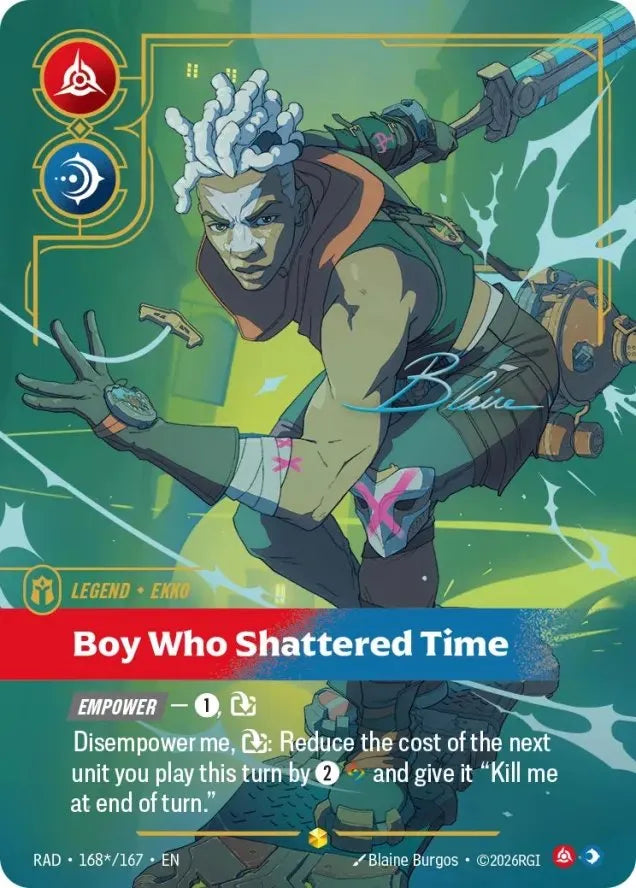 Ekko, Boy Who Shattered Time (Signature) (168*/167) - Radiance Foil