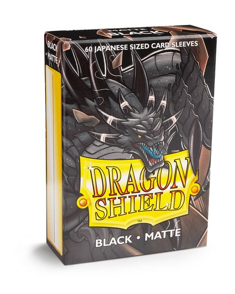 Dragon Shield: Japanese Size Sleeves – Matte – Black