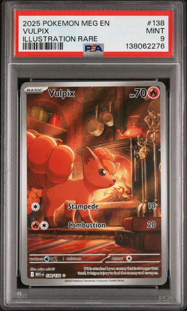 2025 POKEMON MEG EN-MEGA EVOLUTION #138 VULPIX ILLUSTRATION RARE PSA 9