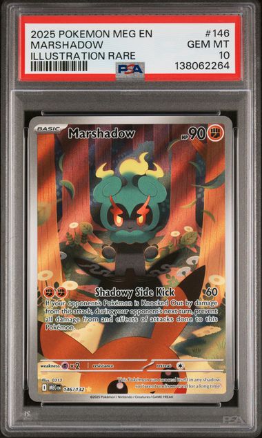 2025 POKEMON MEG EN-MEGA EVOLUTION #146 MARSHADOW ILLUSTRATION RARE PSA 10