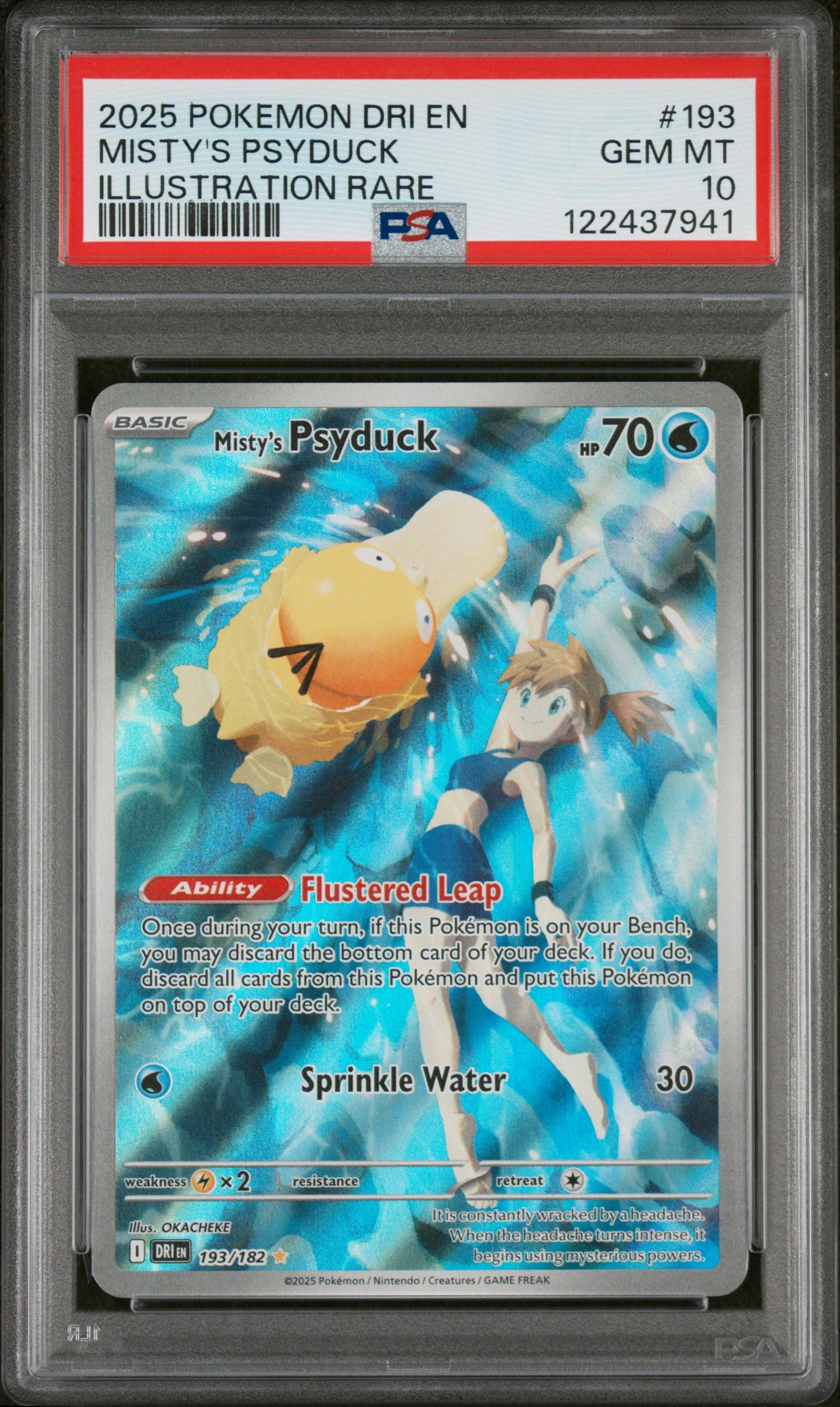 2025 POKEMON DRI EN-DESTINED RIVALS #193 MISTY'S PSYDUCK ILLUSTRATION RARE PSA 10