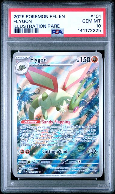 2025 POKEMON PFL EN-PHANTASMAL FLAMES #101 FLYGON ILLUSTRATION RARE PSA 10