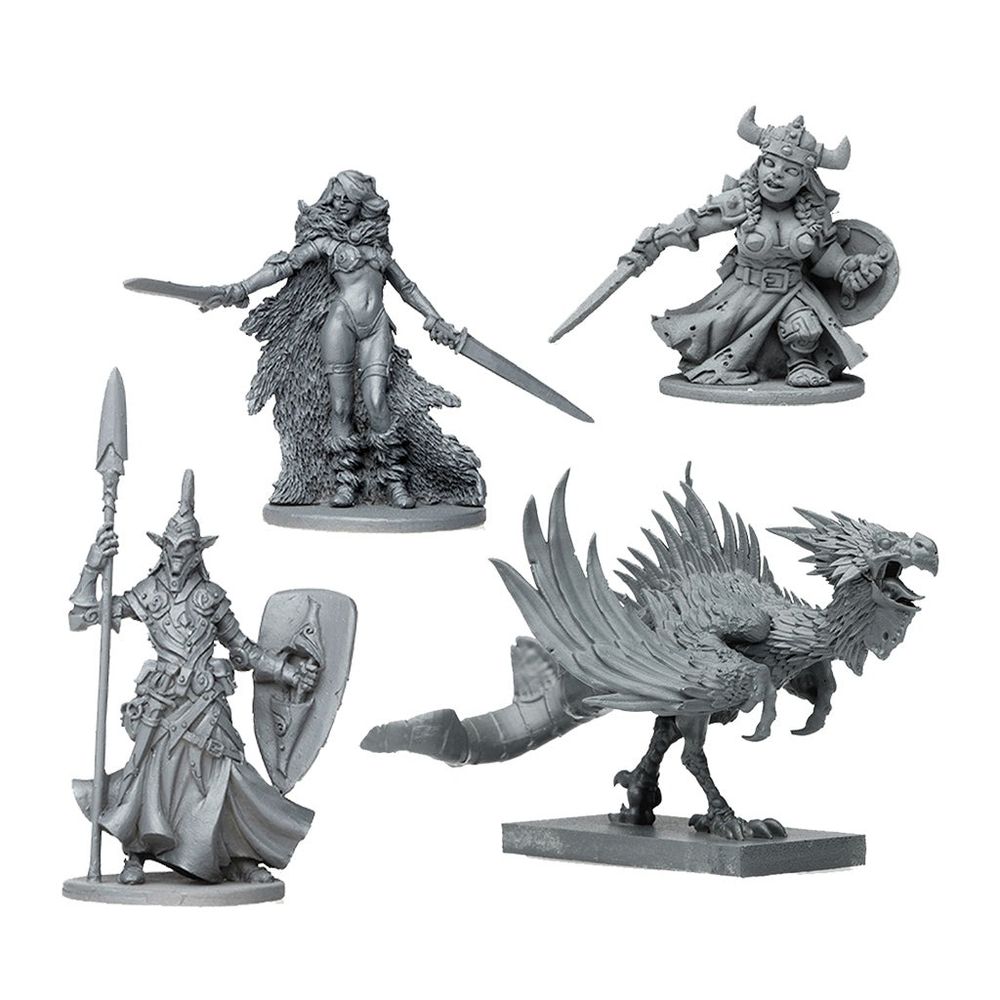 Massive Darkness: Heroes & Monster Set – Noble Warriors vs The Cockatrix