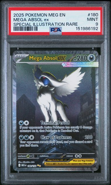 2025 POKEMON MEG EN-MEGA EVOLUTION #180 MEGA ABSOL ex SPECIAL ILLUSTRATION RARE PSA 9
