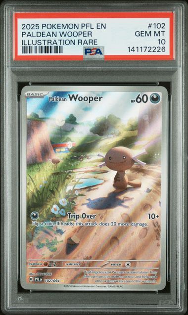 2025 POKEMON PFL EN-PHANTASMAL FLAMES #102 PALDEAN WOOPER ILLUSTRATION RARE PSA 10