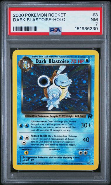 2000 POKEMON ROCKET #3 DARK BLASTOISE-HOLO PSA 7
