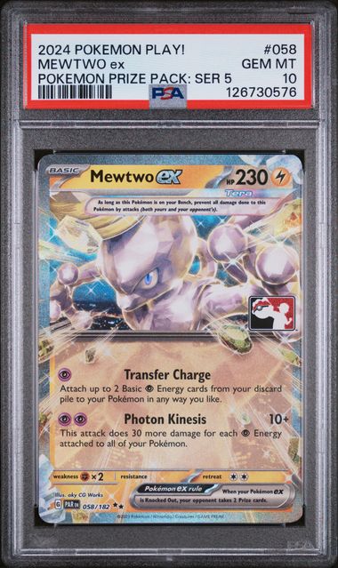 2024 POKEMON PLAY! POKEMON PRIZE PACK: SERIES 5 #058 MEWTWO ex PSA 10